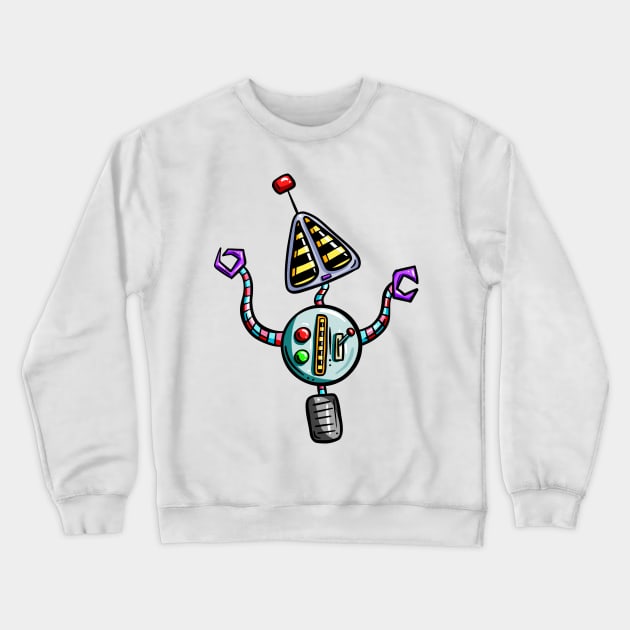 Triangle Cartoon Robot Crewneck Sweatshirt by Squeeb Creative